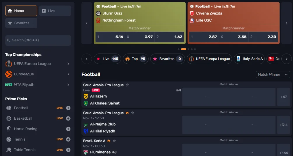 Forza Bet casino betting